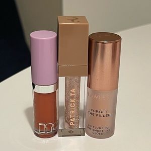 MINI SIZE PATRICK TA Lip Shine, LAWLESS Lip Plumper Gloss, ITEM BEAUTY Lip Quip
